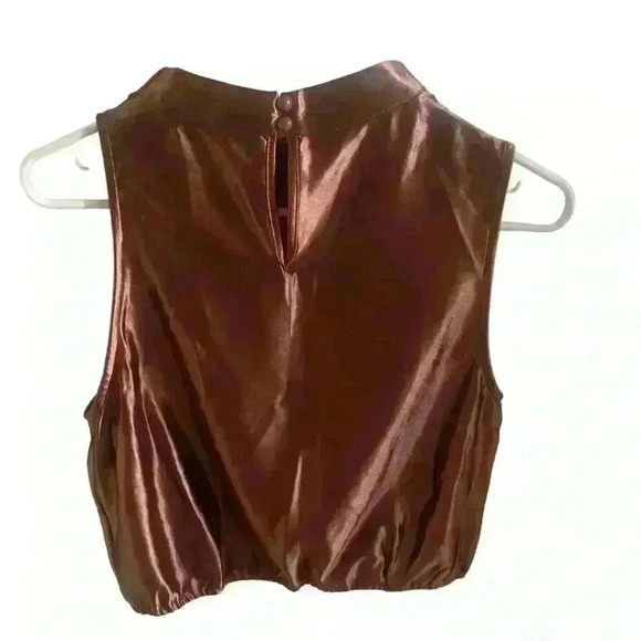 Silk satin maxi skirt set size S color brown, measurements in the pictures - Picture 3 of 7